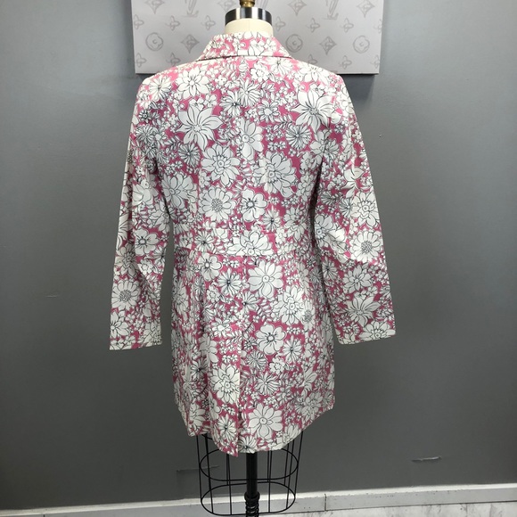 LOFT Ann Taylor Petites- pink and white tench coat 6P e99-1 - Picture 3 of 5